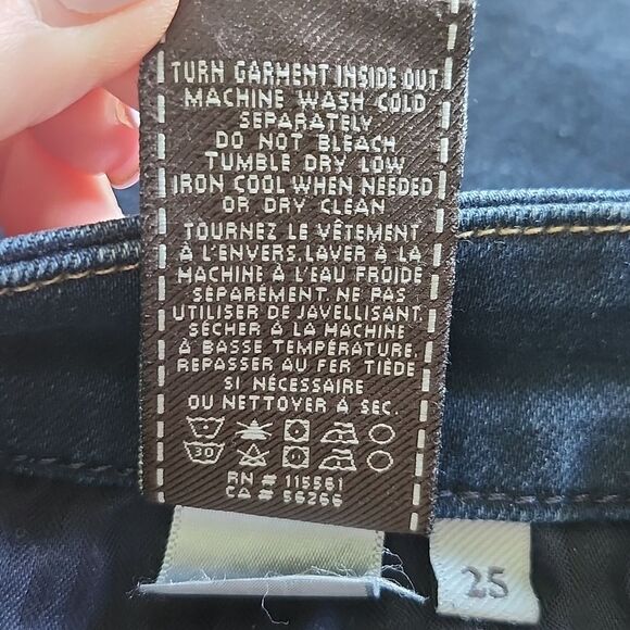 7 For All Mankind "A Pocket" Flare Leg Dark Blue Wash 90% Cotton Jeans, 25 - Picture 10 of 11